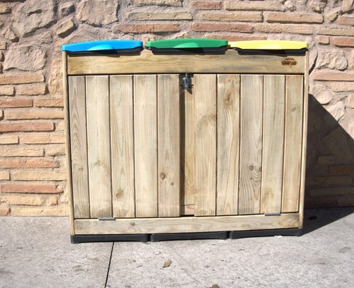 Pattumiera tris legno per - pattumiera,