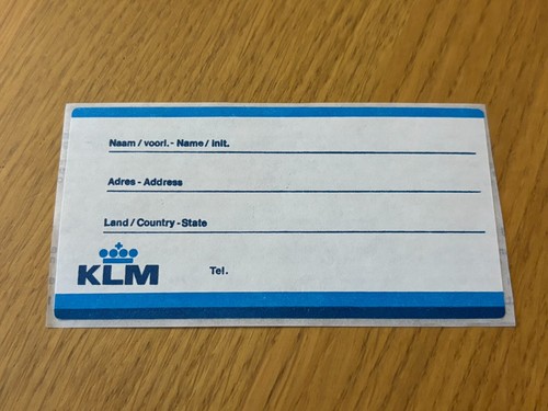 Klm baggage label - klm,